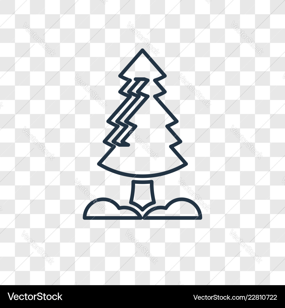 Pine concept linear icon isolated on transparent Pine concept linear icon isolated on transparent vector image