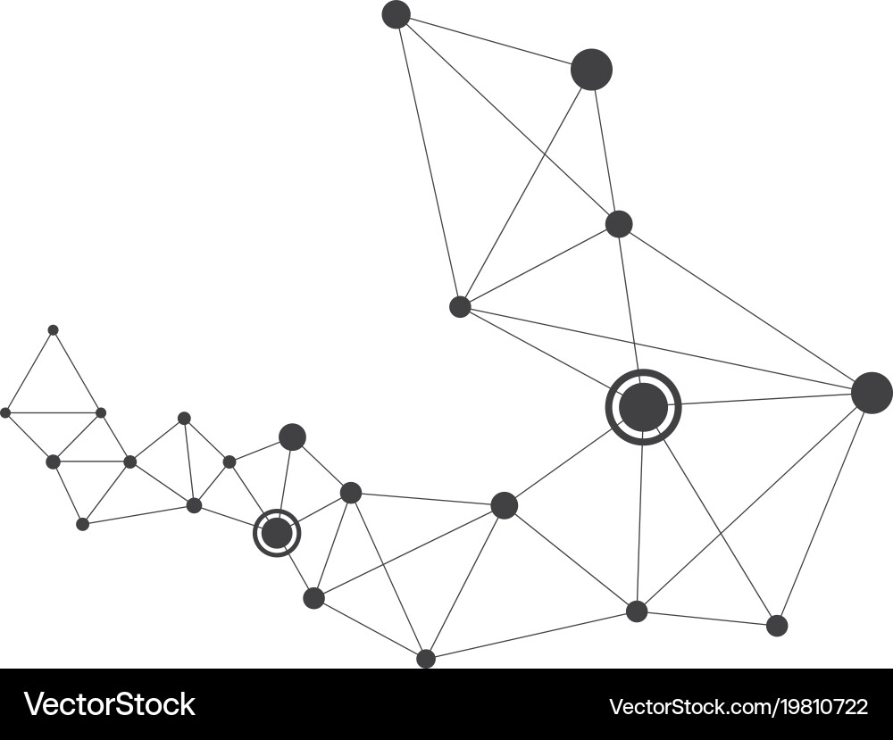 Polygonal with connecting dots and lines Vector Image