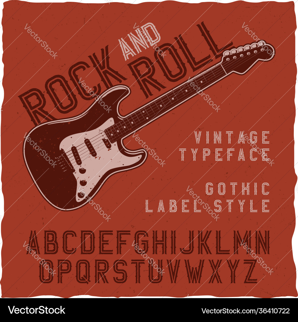 Rock and roll label font good to use in any vector image
