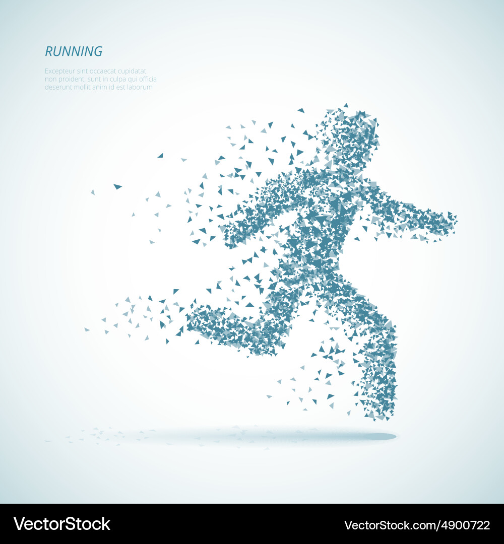 Running Man Pictogram - Triangular Shape vector image