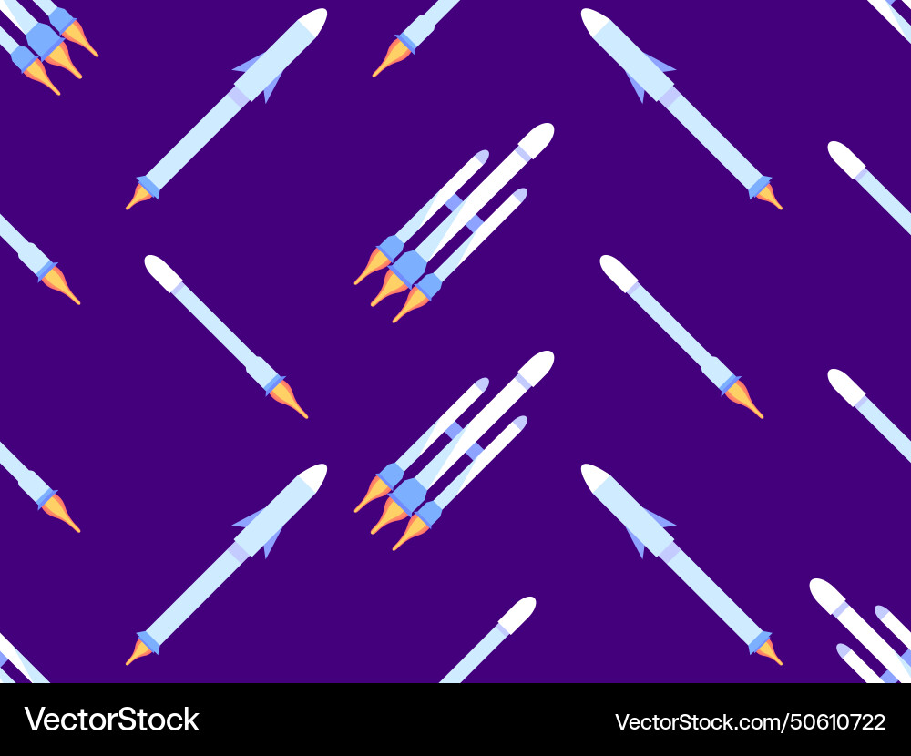 Spaceships seamless pattern orbital launch Spaceships seamless pattern orbital launch vector image