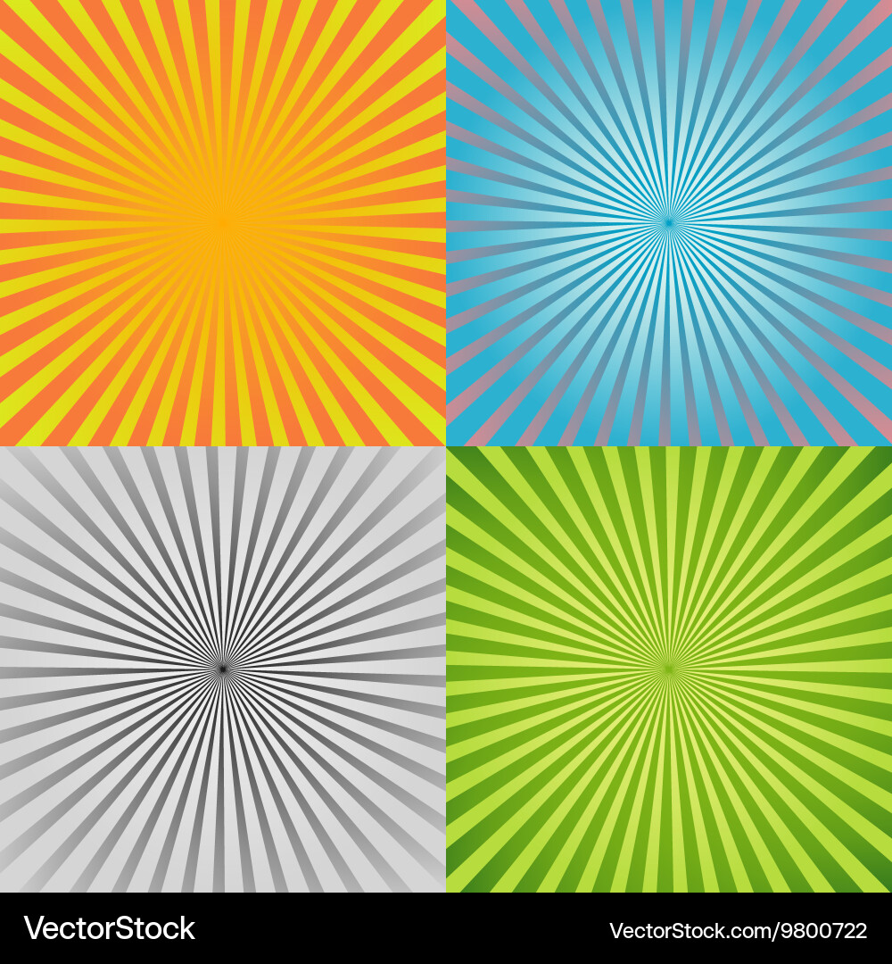 Sunburst Ray Pattern Set vector image
