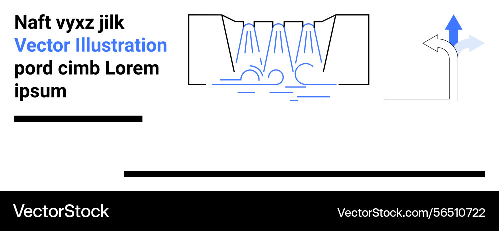 Technical diagram of fluid dynamics and flow Vector Image