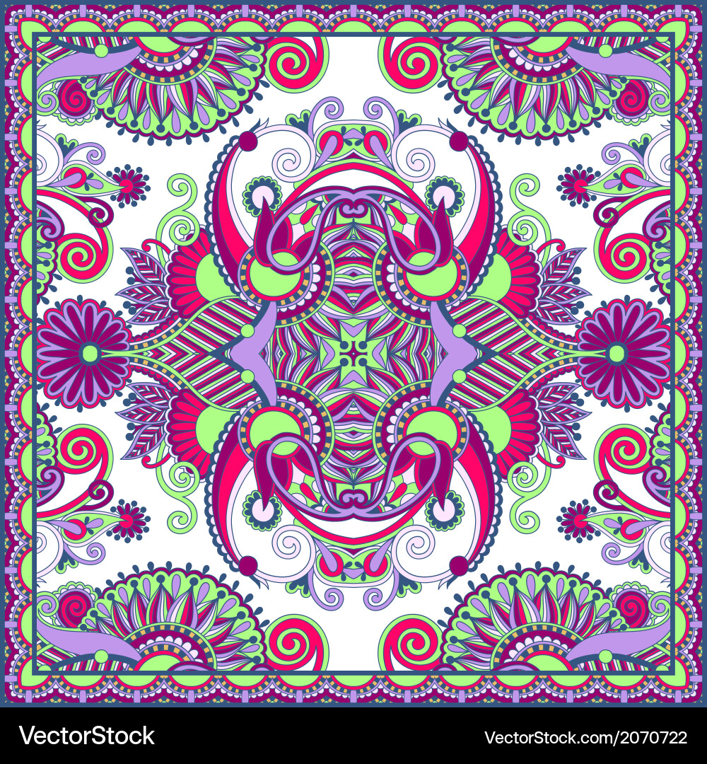 Traditional ornamental floral paisley bandanna vector image