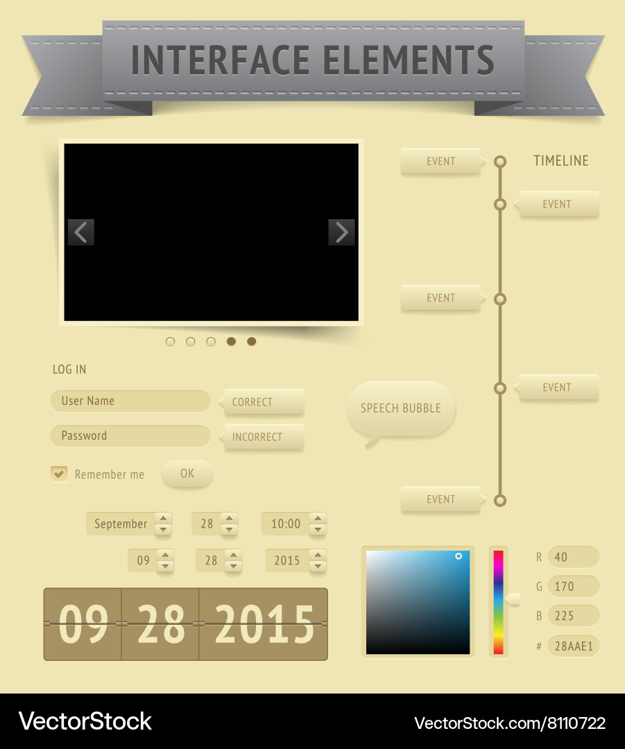 User interface elements vector image