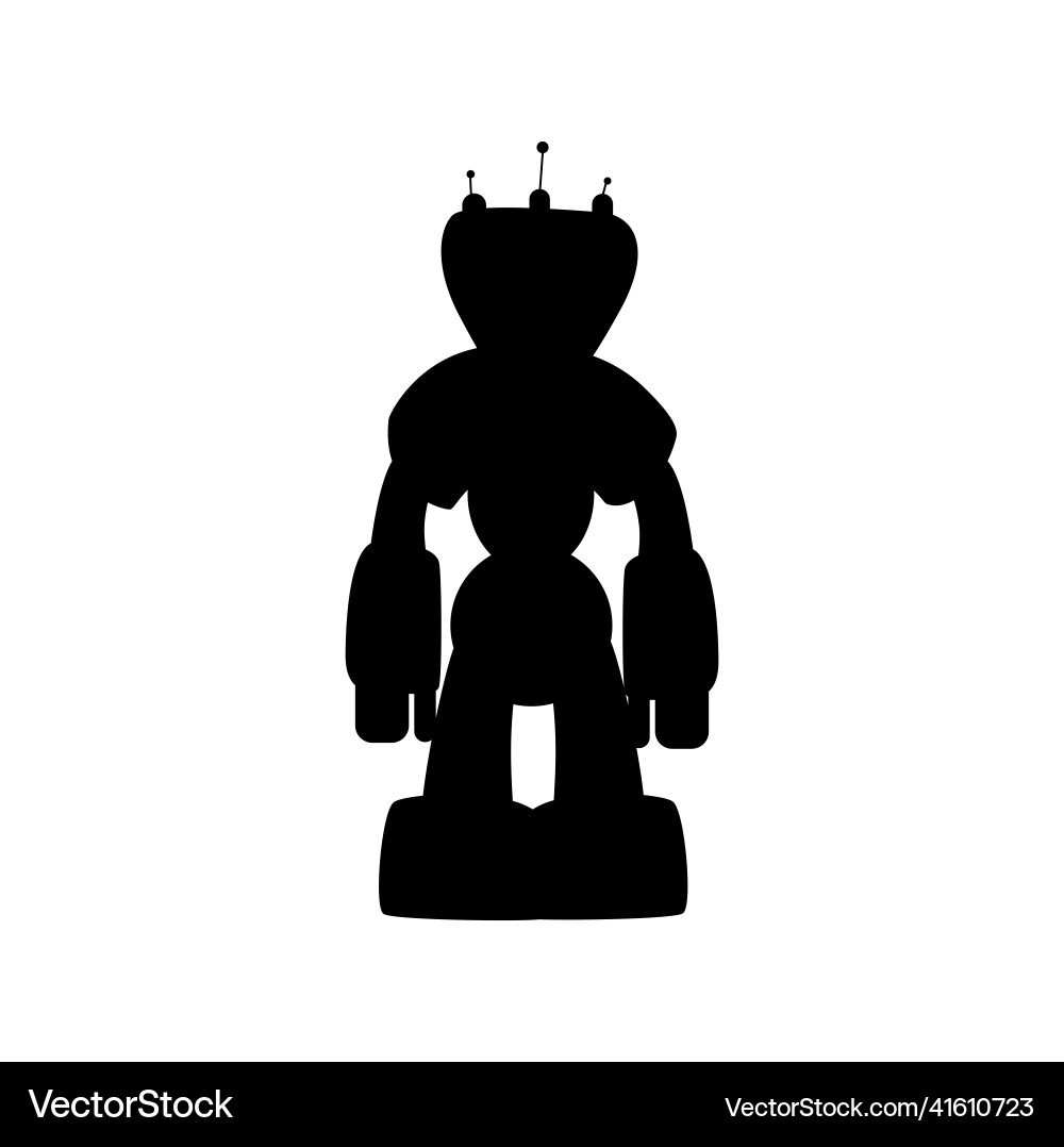 Artificial intelligence robot droid silhouette bot Artificial intelligence robot droid silhouette bot vector image