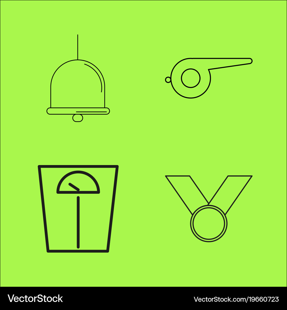 Basic content simple linear outline icon set vector image
