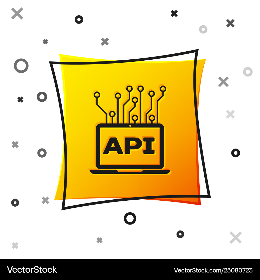 Black computer api interface icon isolated vector image