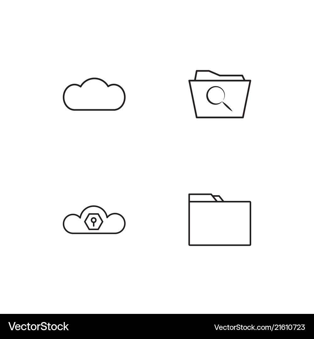 Data analytics linear icons set simple outline vector image