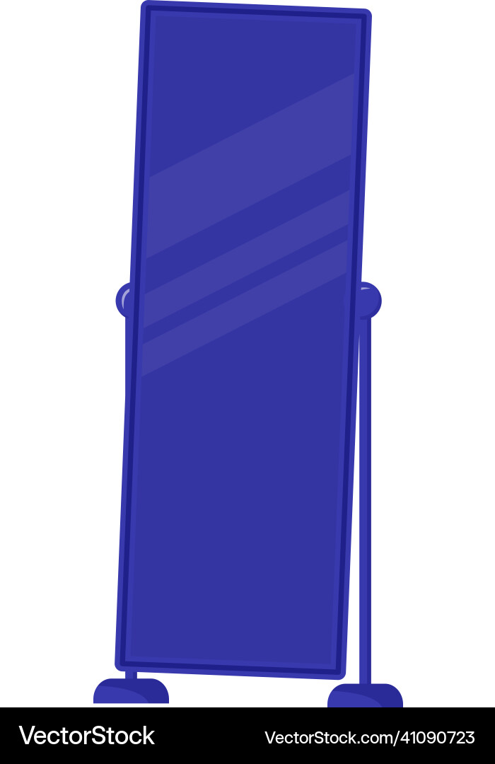 Floor mirror flat color object Floor mirror flat color object Vector Image