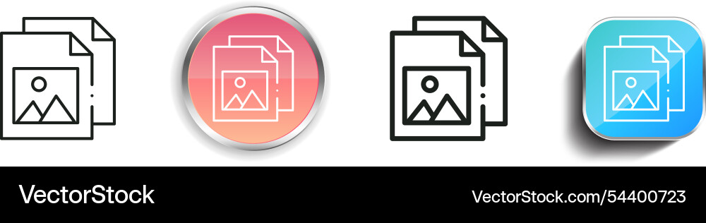 Gallery icon thin linear regular and button style vector image
