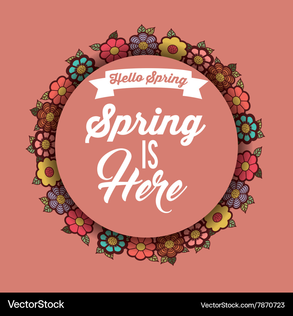 Hello spring design Vector Image