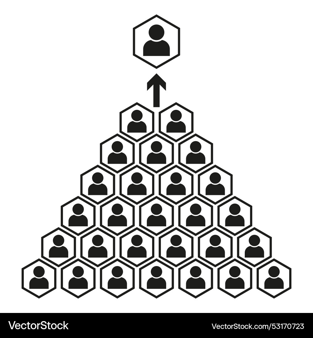 Hierarchical network leadership structure icon Hierarchical network leadership structure icon vector image