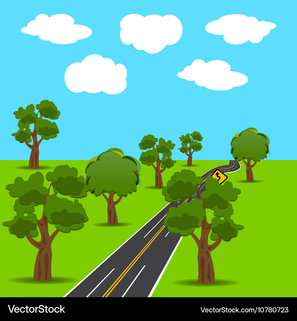 Intersections and branch roads in the animated vector image