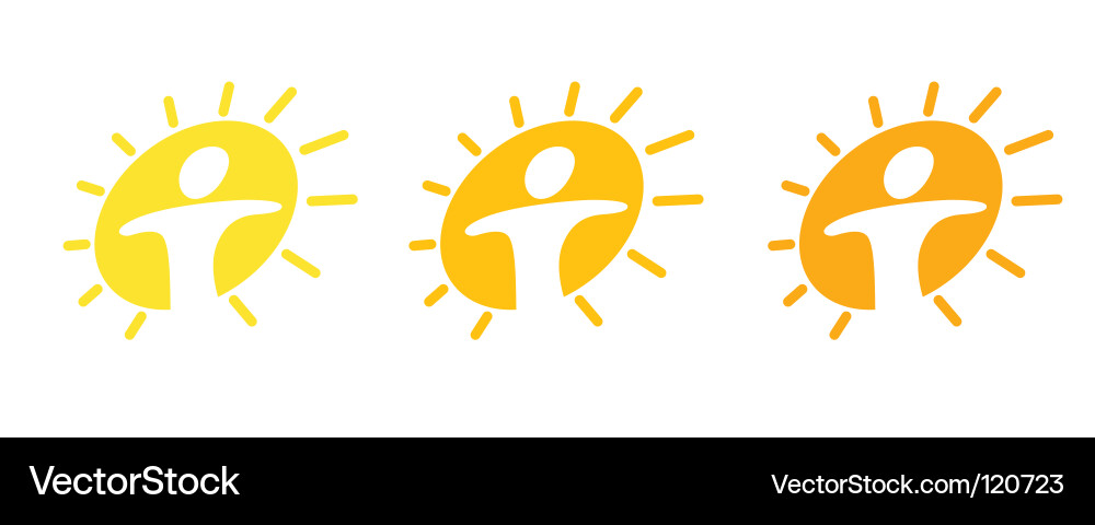 Man with Sun Icon Vector Image
