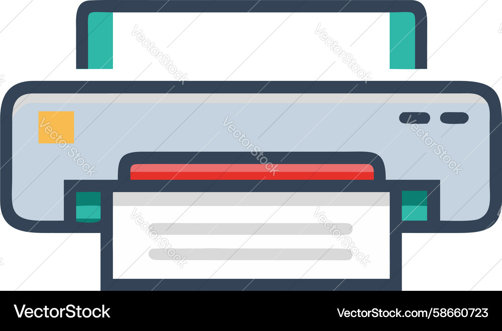 Minimalist blue printer document output icon Vector Image