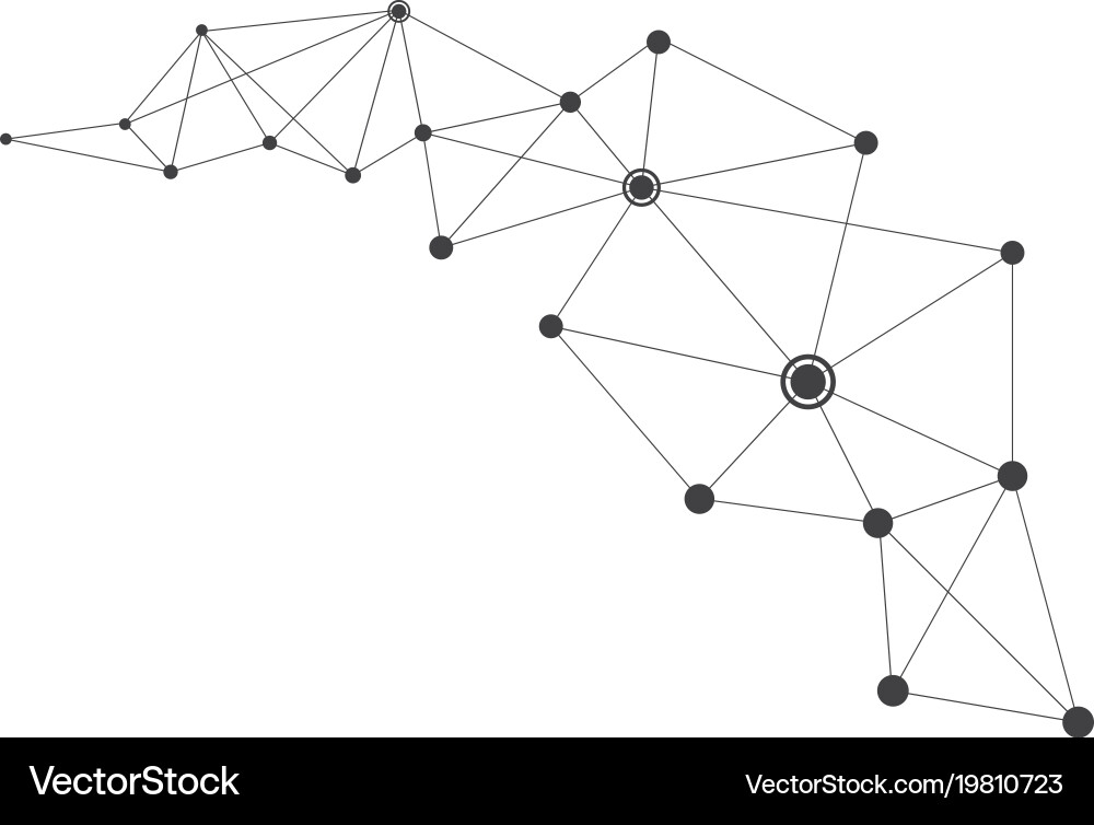 Polygonal with connecting dots and lines vector image