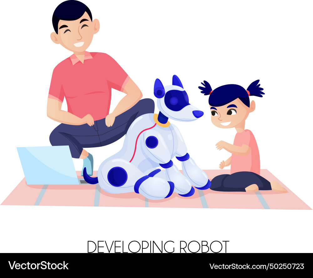 Robot for child development Robot for child development vector image