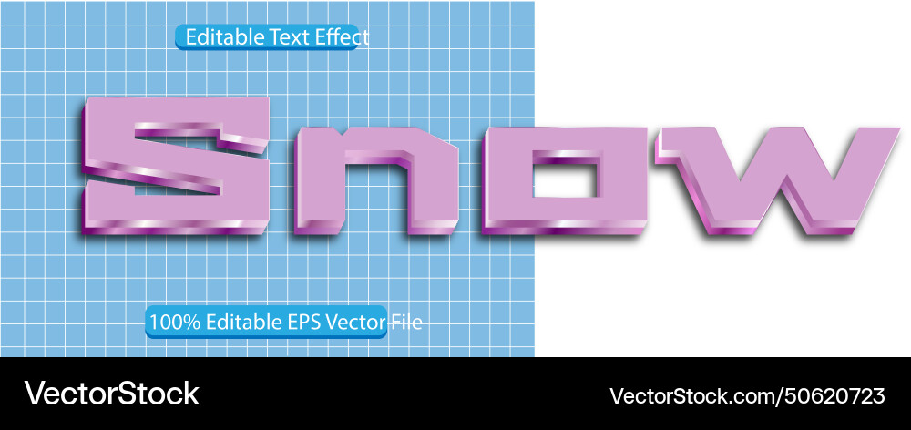 Snow editable text effect 3 d emboss gradient Snow editable text effect 3 d emboss gradient Vector Image