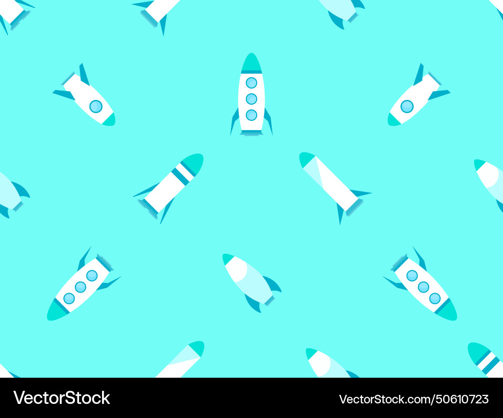 Spaceships seamless pattern orbital launch Spaceships seamless pattern orbital launch vector image