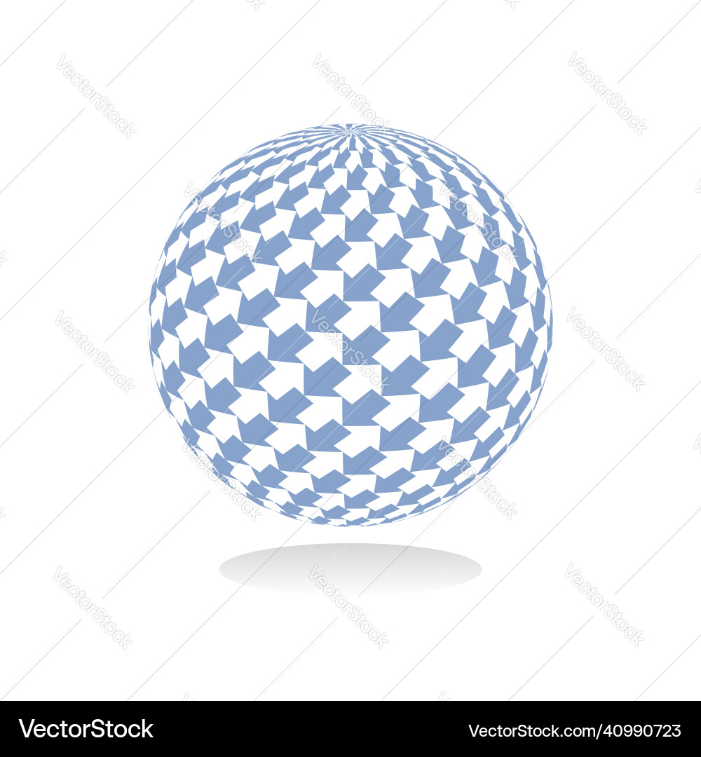 Spherical shape with arrows pattern Spherical shape with arrows pattern vector image