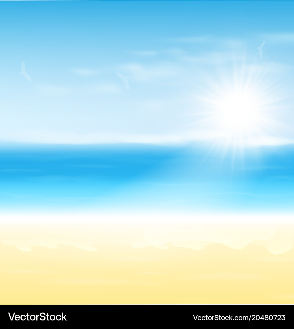 Tropical Beach Sunset Royalty Free Vector Image