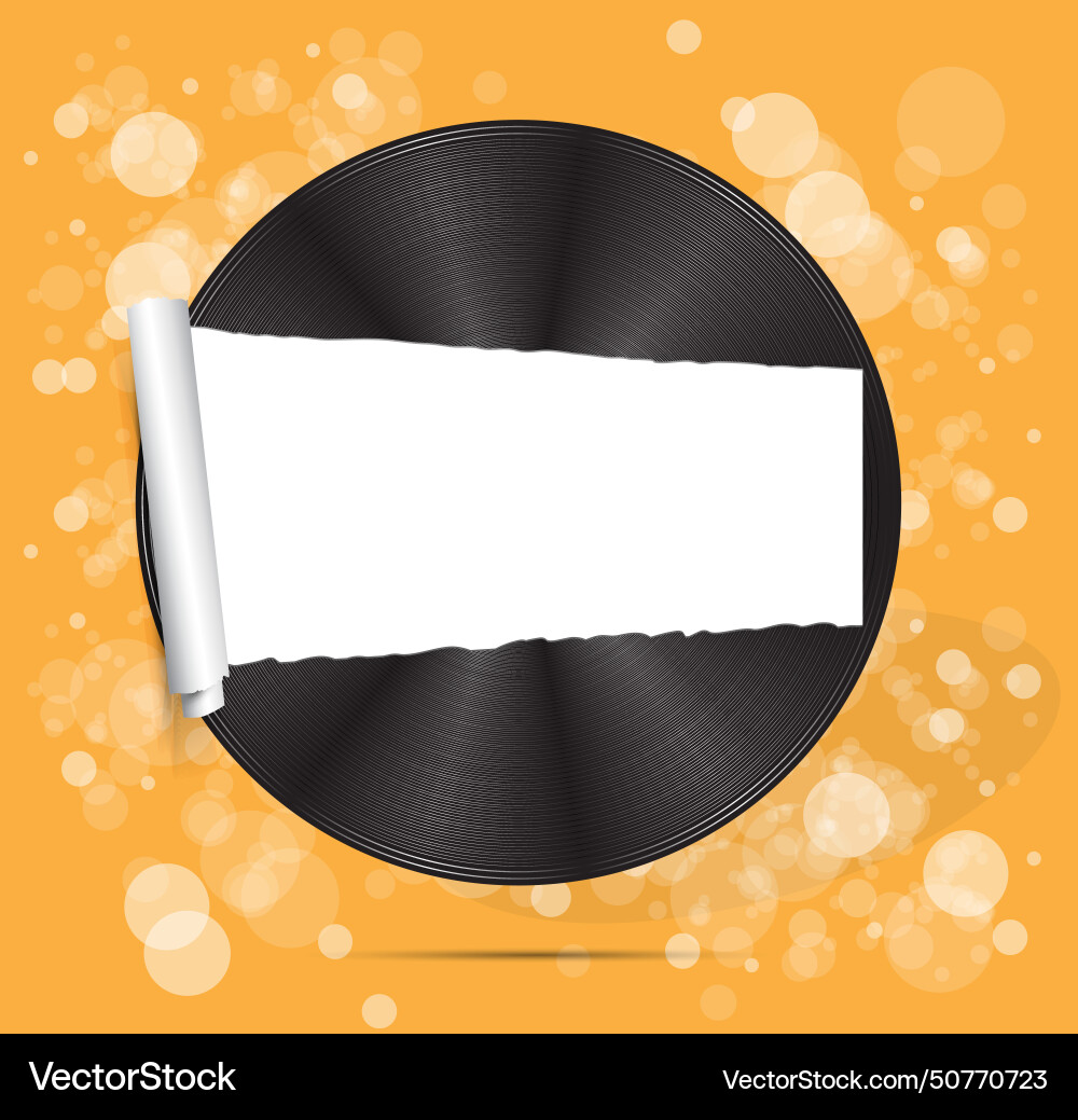 Vinyl disc background for text vector image