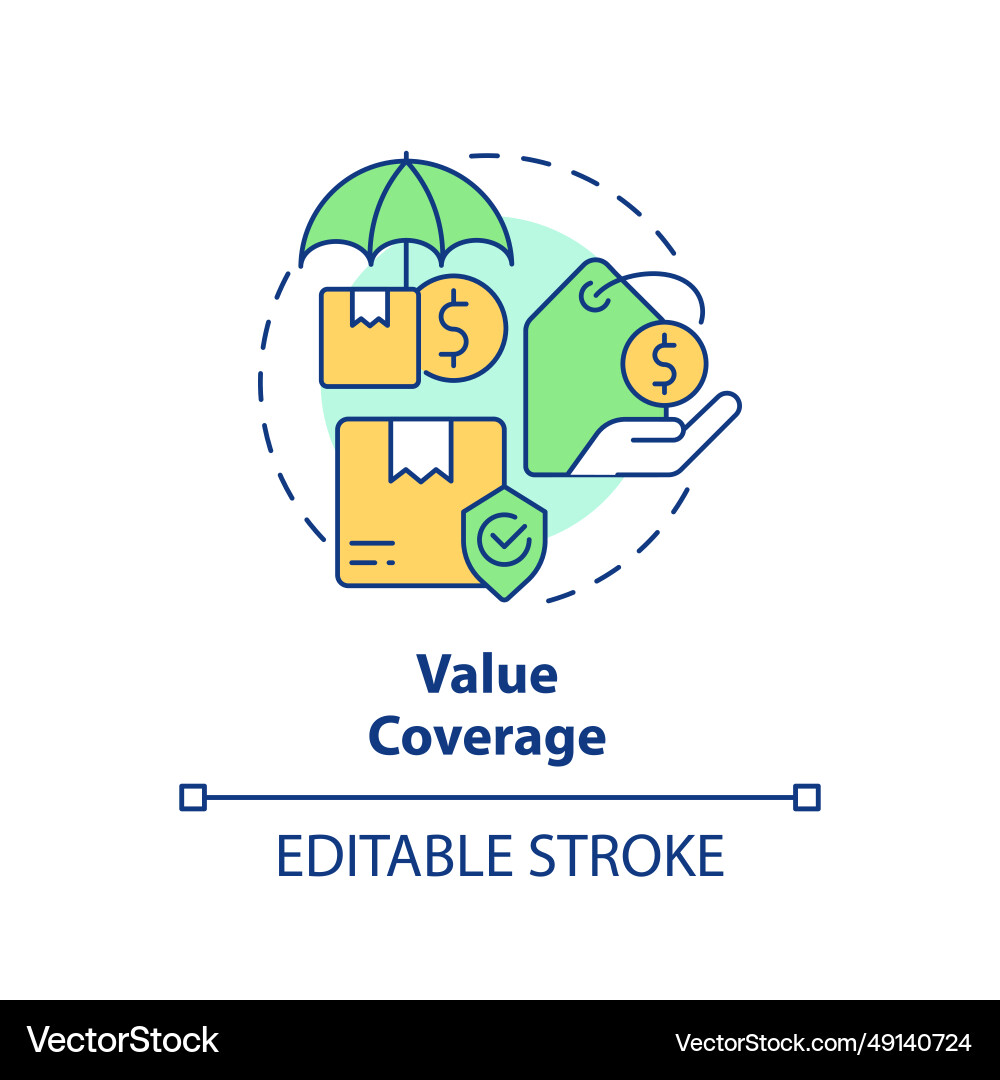 2d simple thin linear colorful value coverage icon Vector Image
