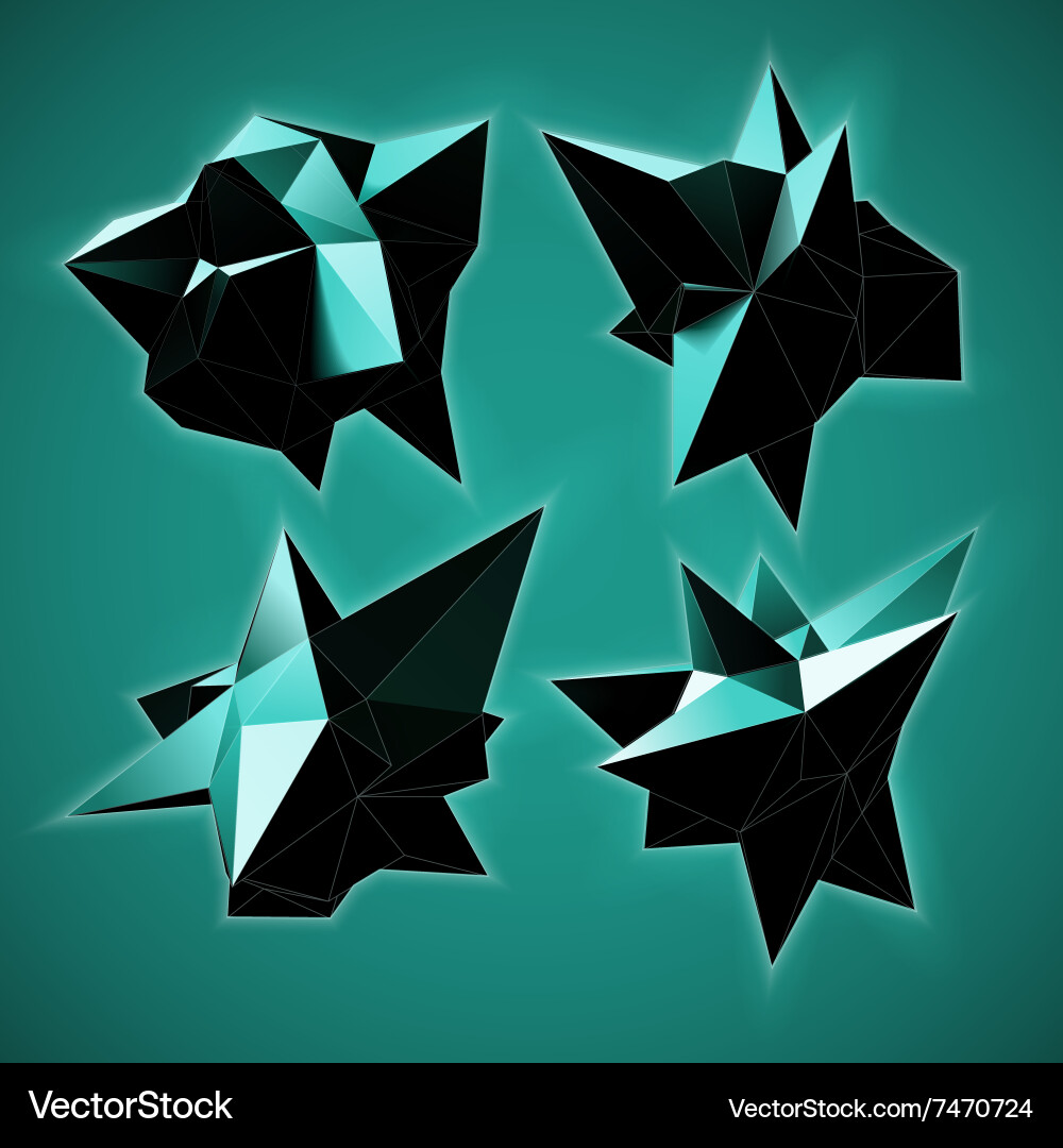 Abstract triangles space low poly vector image