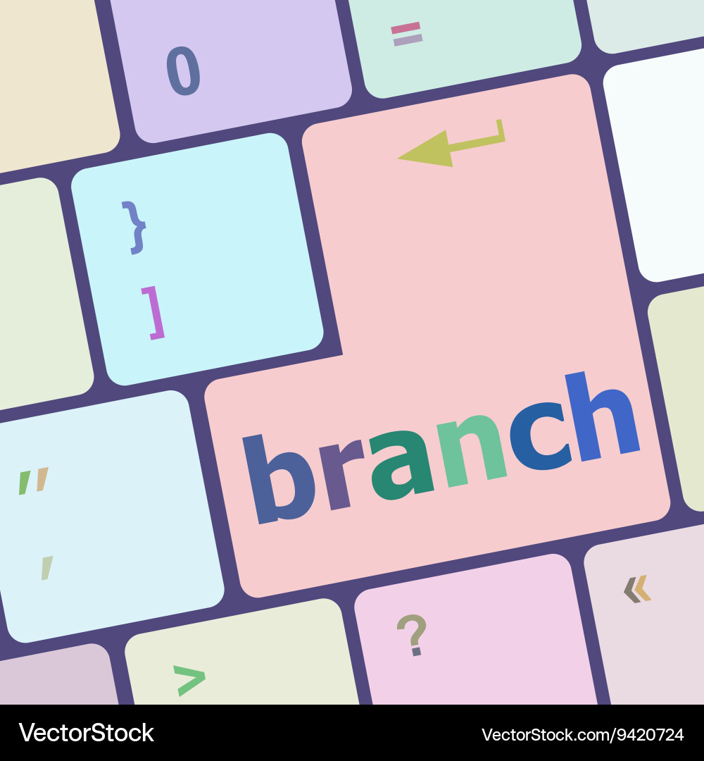Branch word on keyboard key Vector Image