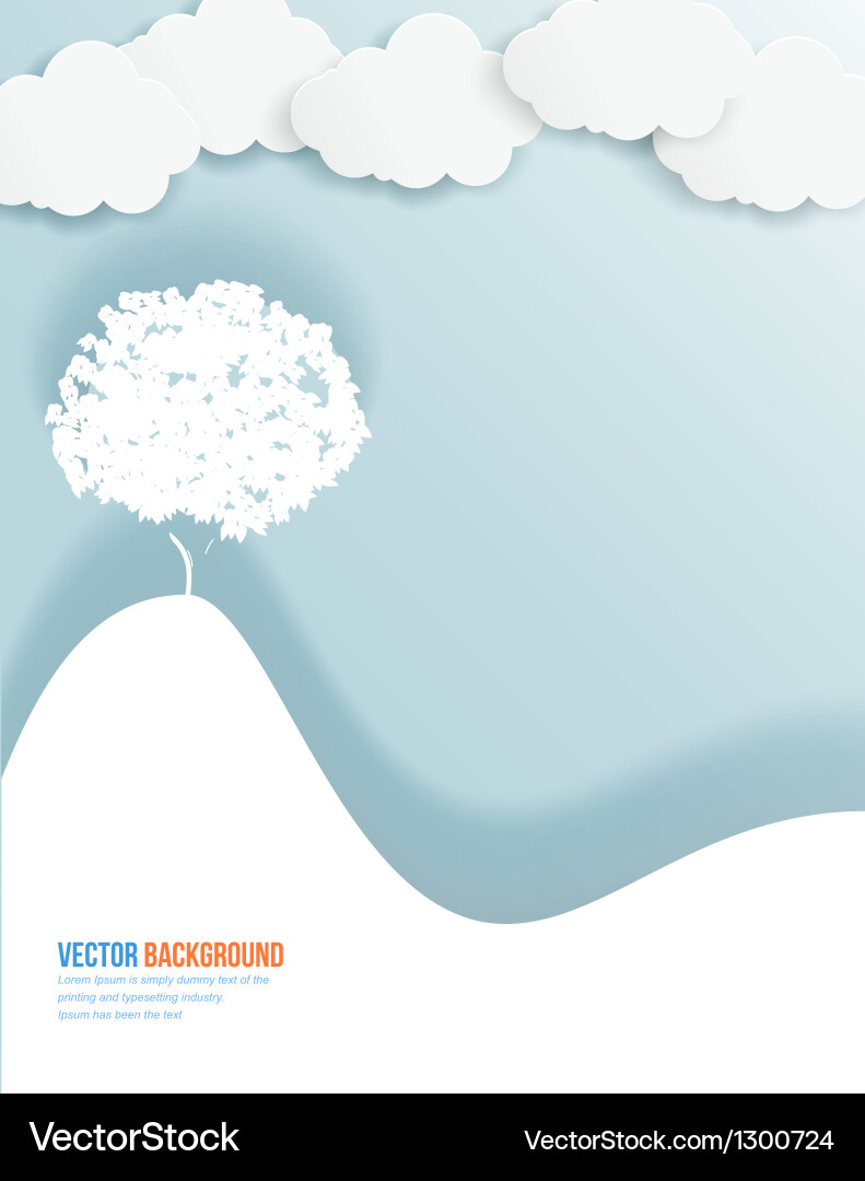 Cloud and tree abstract web vector image