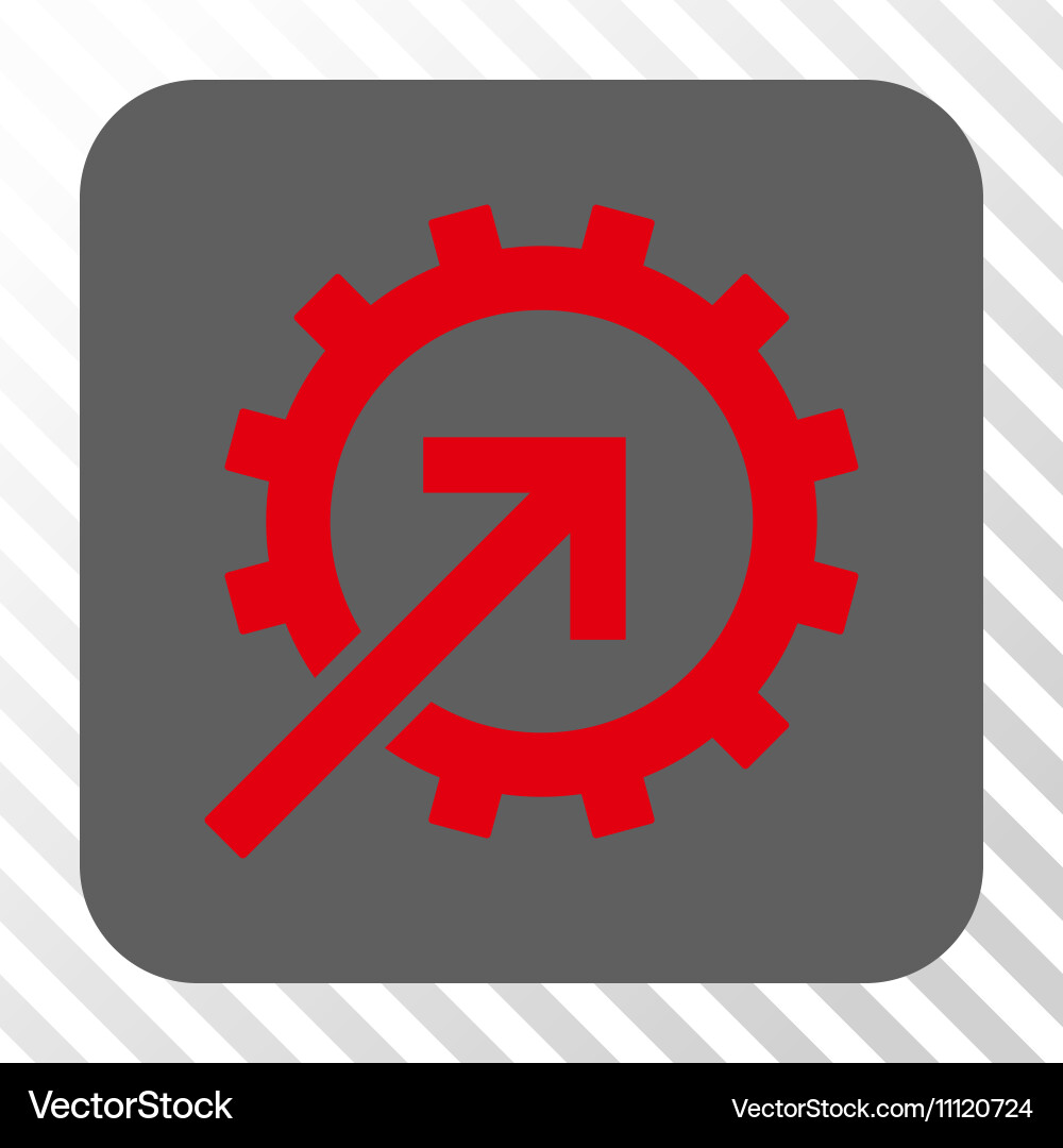 Cog integration rounded square button vector image