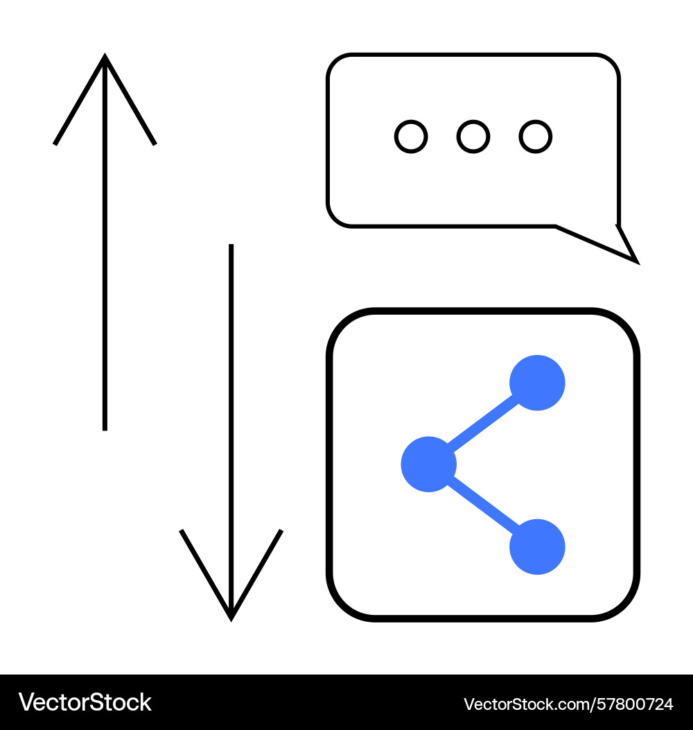 Communication and sharing concept with message Communication and sharing concept with message Vector Image
