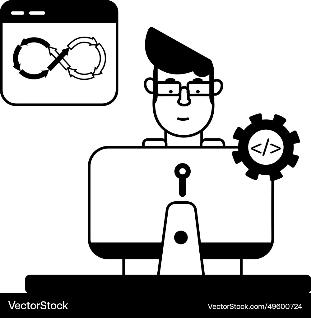 Devops engineer vector image