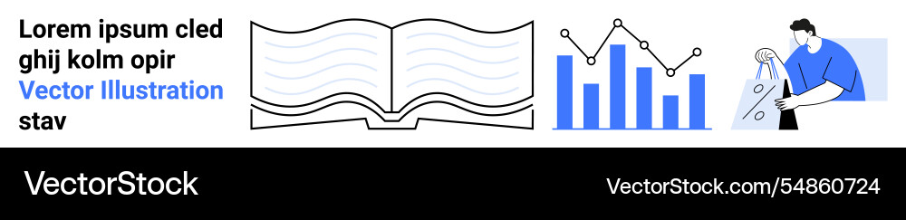 Digitales Lernen und Datenanalyse mit offenem Buch Digitales Lernen und Datenanalyse mit offenem Buch vektorbild