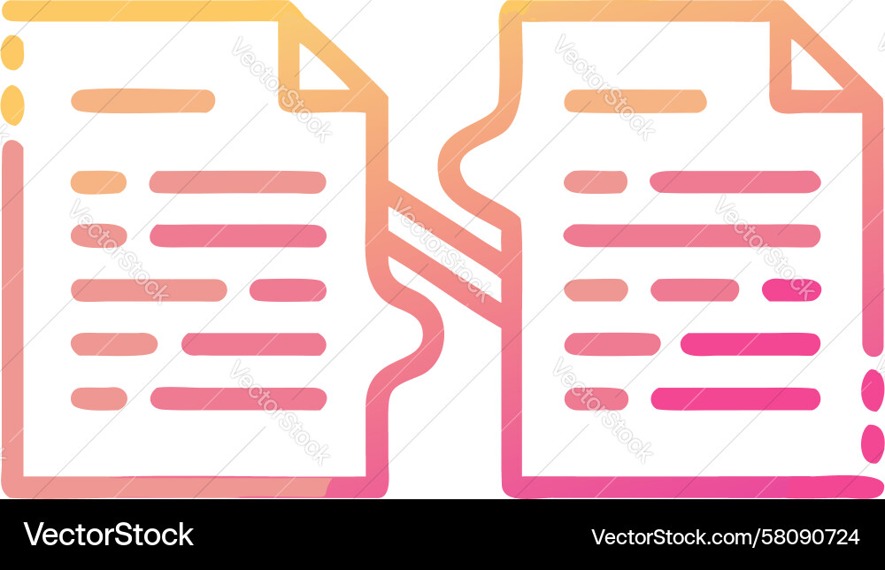Document Comparison Icon - Analysis Vector Image