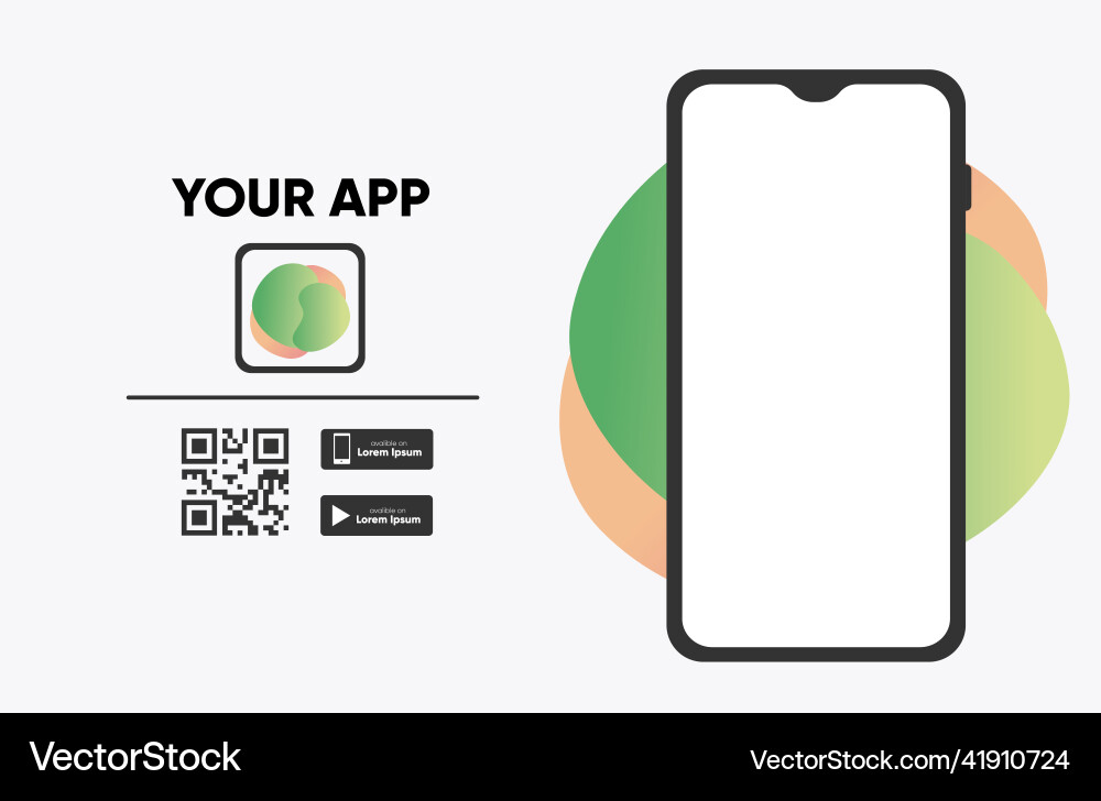 Download the app sticker with phone and screenshot Vector Image
