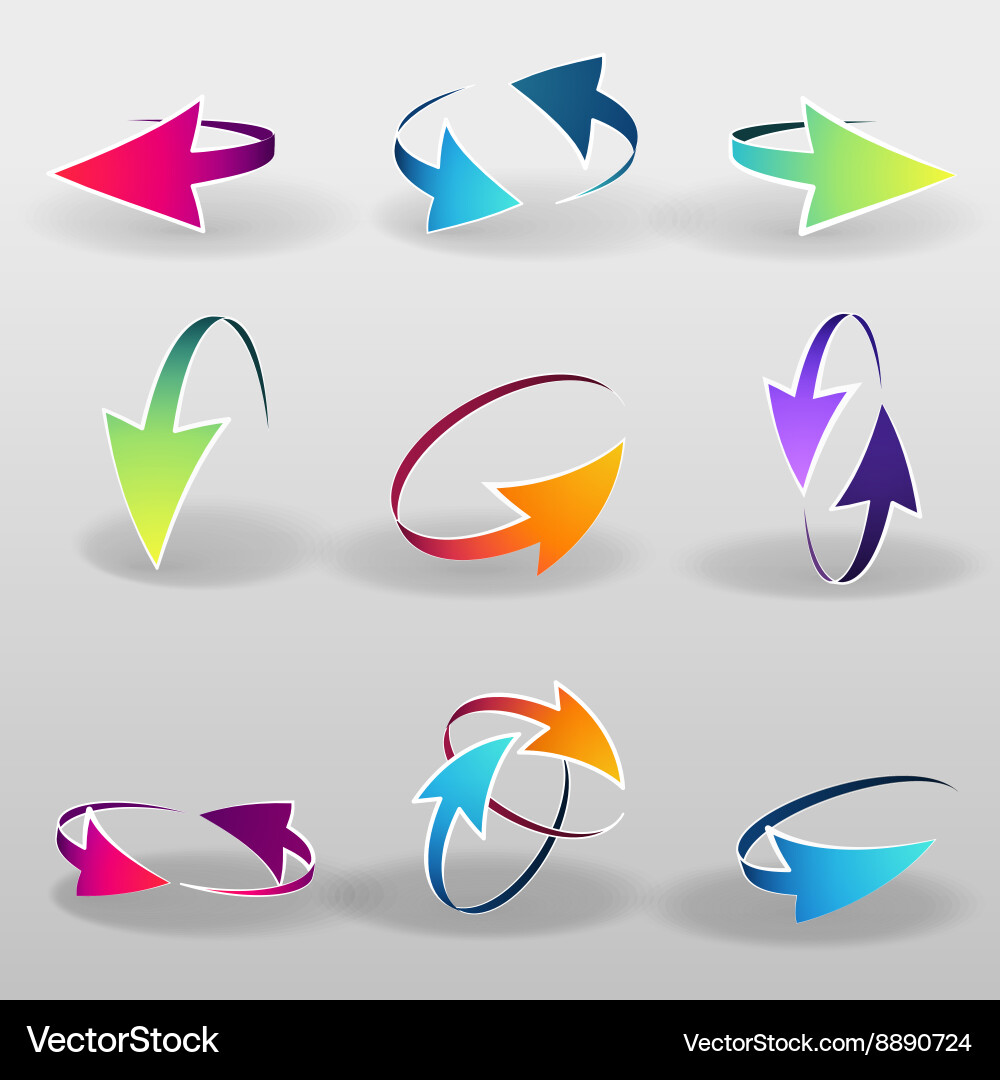 Dynamic Cursor Set - Spherical Arrows vector image