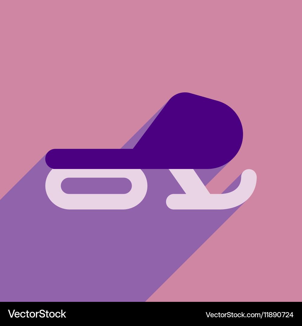 Flat web icon with long shadow snowmobile Vector Image