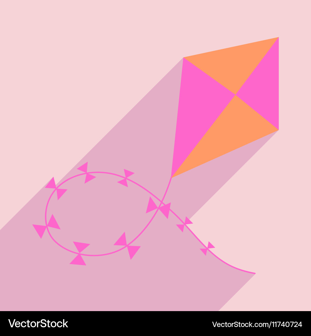 Flat with shadow icon and mobile application kite vector image