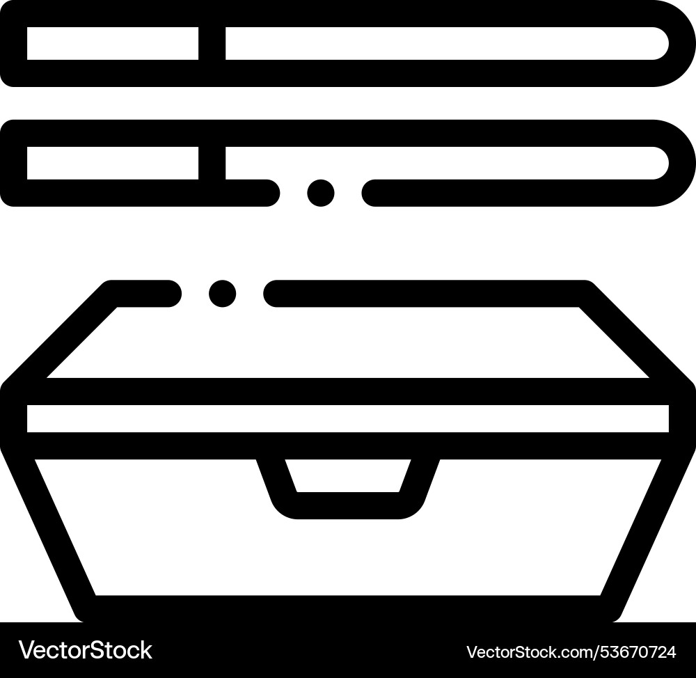Food container icon thin linear style design Vector Image