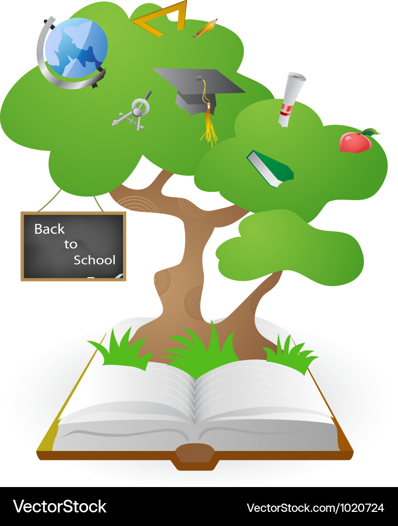 Knowledge Tree with Books vector image