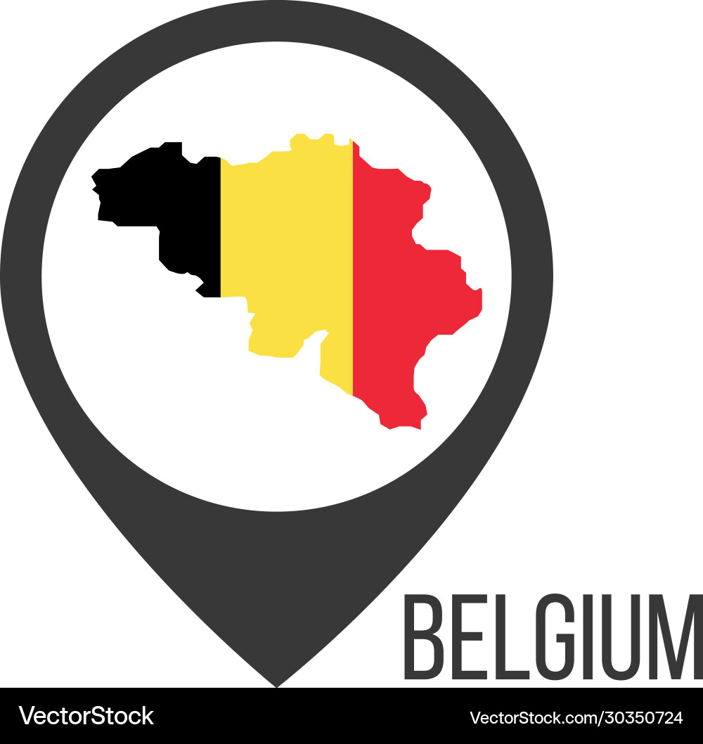 Map pointers with contry belgium flag Map pointers with contry belgium flag vector image