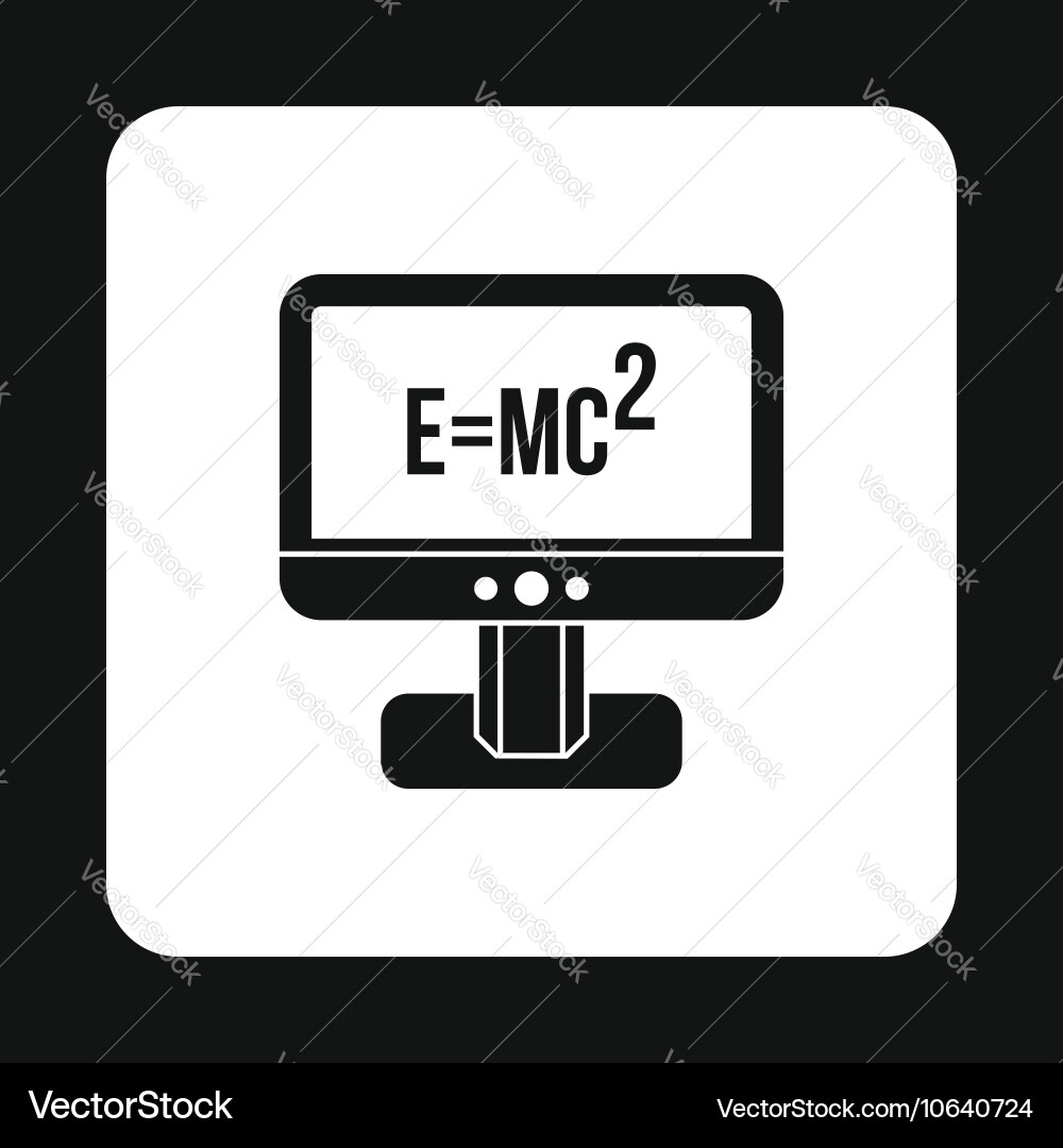 Monitor with the theory of relativity formula icon Vector Image
