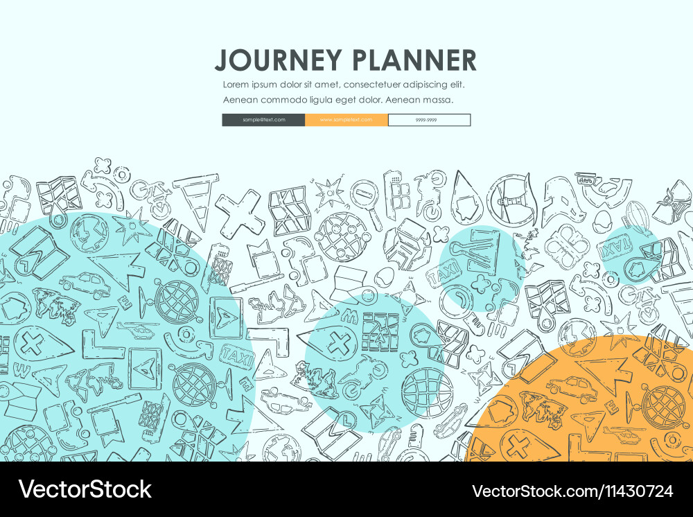 Navigation doodle website template design vector image
