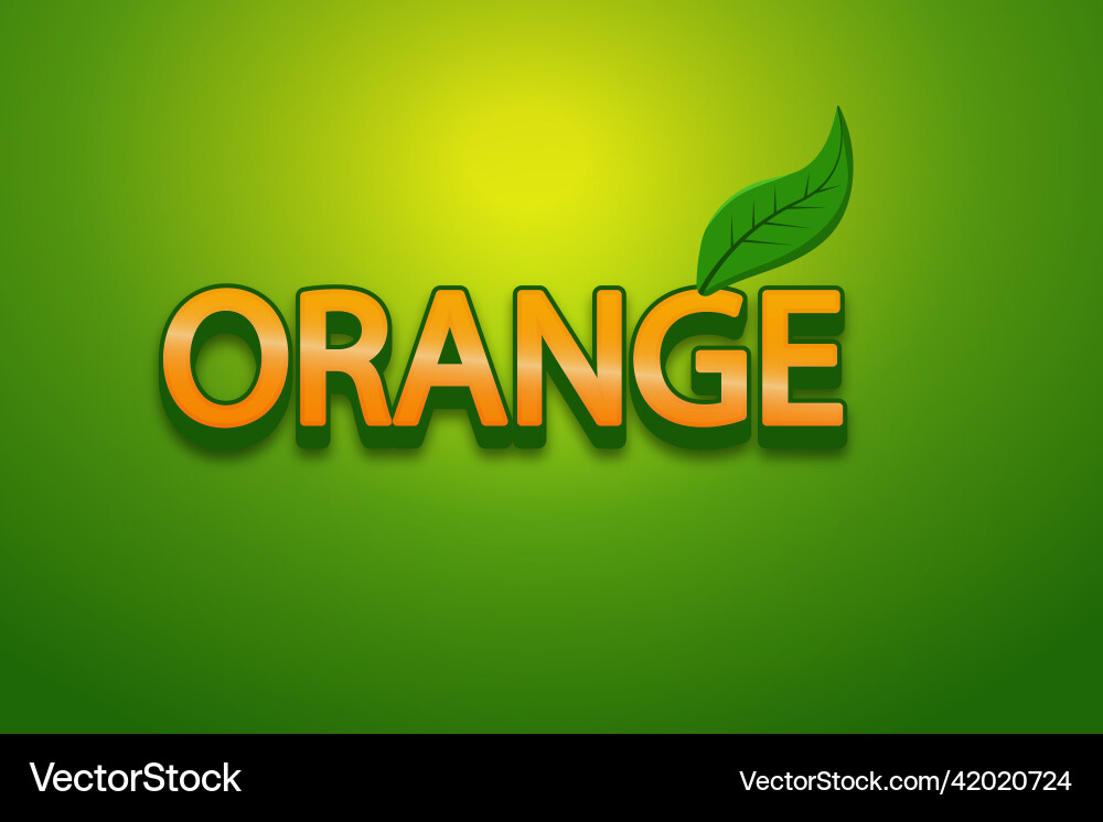 Orange 3D Text Effects Vector Image