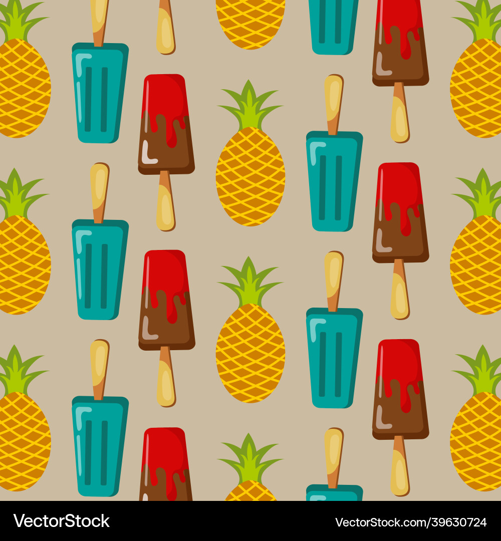 Pattern web ice cream with different vector image