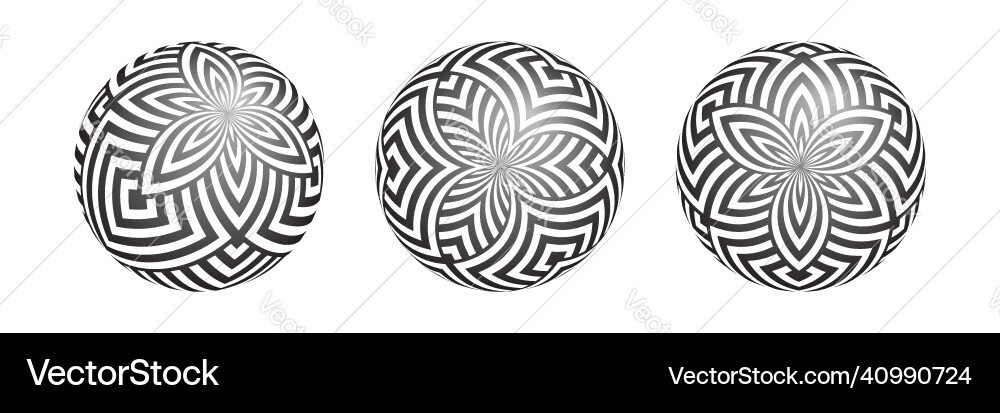 Patterns in 3d spherical shape vector image