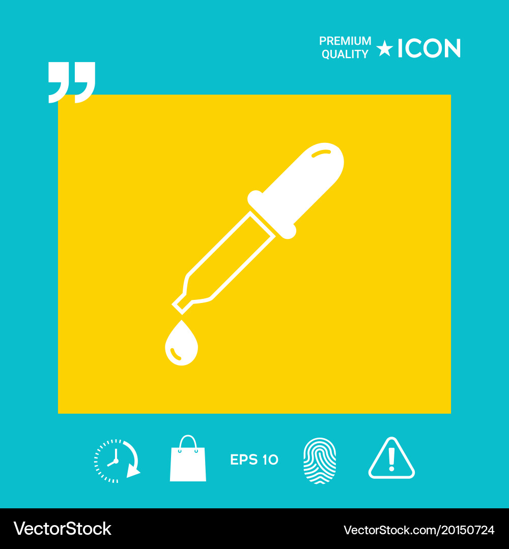 Pipette icon with drop vector image