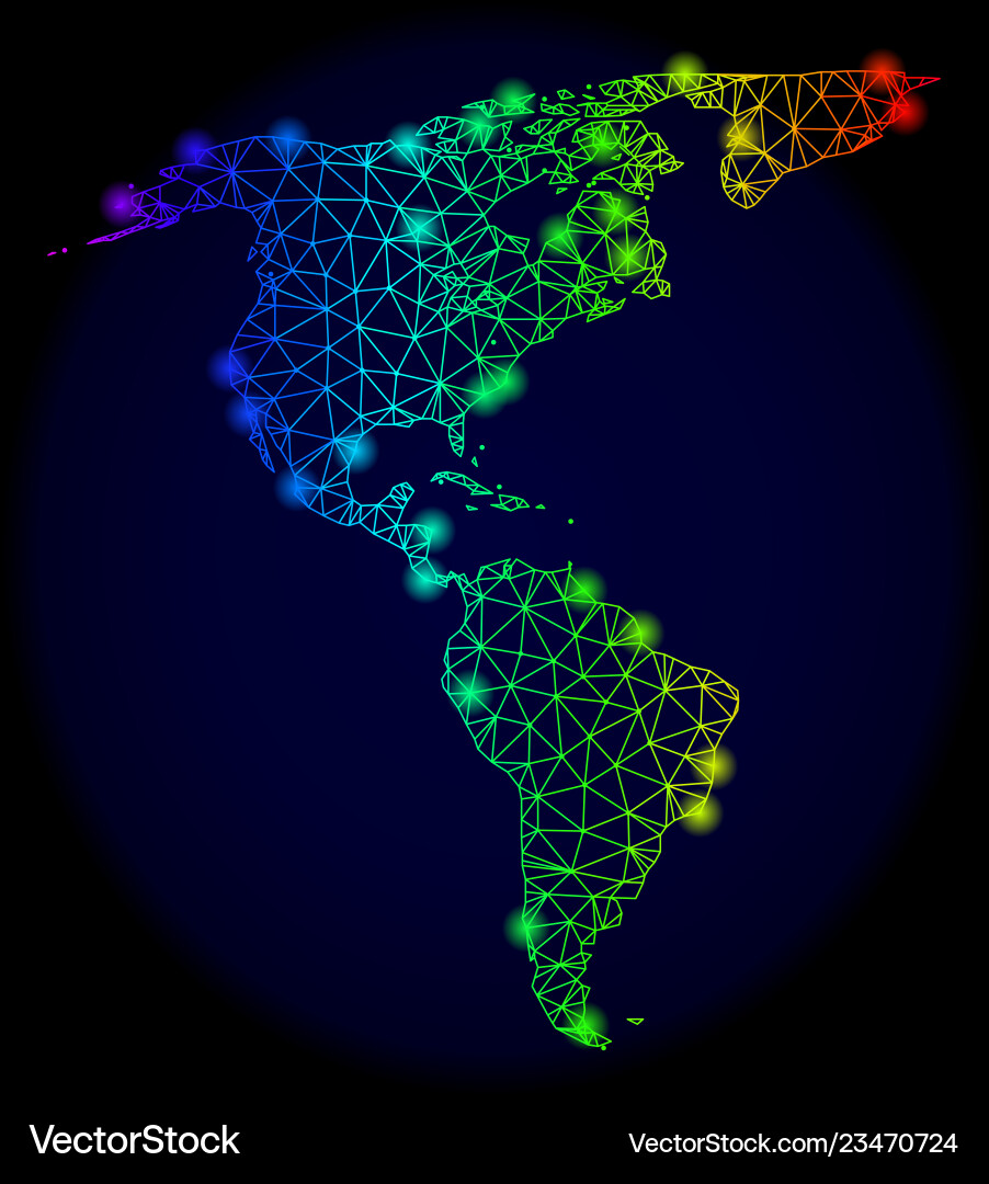 Polygonal wire frame spectrum mesh map Polygonal wire frame spectrum mesh map vector image